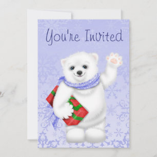 Invitaciones al cumpleaños de invierno del oso pol