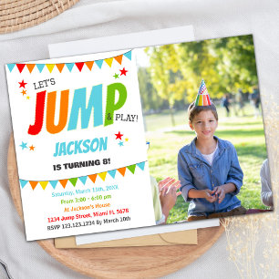 Invitaciones al cumpleaños de la foto White Jump