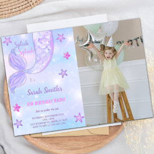 Invitaciones al cumpleaños de la sirena de Estrell