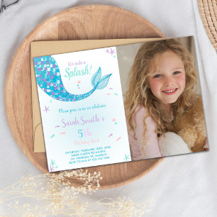 Invitaciones al cumpleaños de la sirena verde
