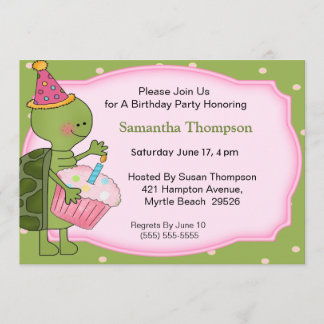 Invitaciones al cumpleaños de la tortuga