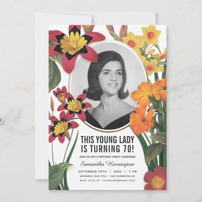 Invitaciones al cumpleaños de las mujeres - Vieja  (Anverso)