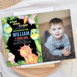 Invitaciones al cumpleaños de los dinosaurios de f