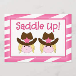 Invitaciones al cumpleaños de Twin Cowgirl