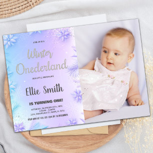 Invitaciones al cumpleaños de Winter ONEderland co