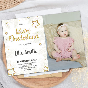 Invitaciones al cumpleaños de Winter ONEderland Fo