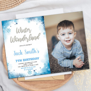 Invitaciones al cumpleaños de Winter Wonderland Fo