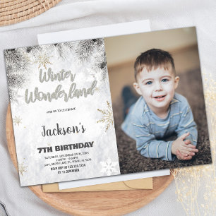 Invitaciones al cumpleaños de Winter Wonderland Fo
