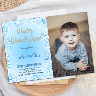 Invitaciones al cumpleaños de Winter Wonderland Fo