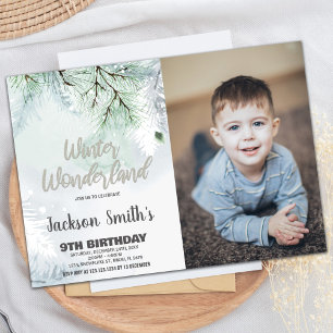 Invitaciones al cumpleaños de Winter Wonderland Fo