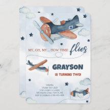 Invitaciones al cumpleaños del avión