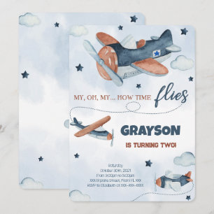 Invitaciones al cumpleaños del avión
