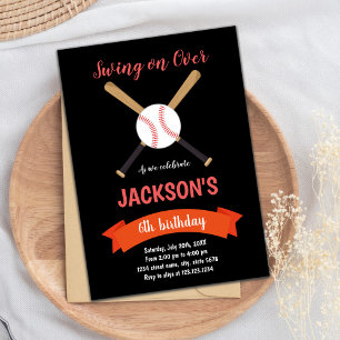 Invitaciones al cumpleaños del béisbol rojo