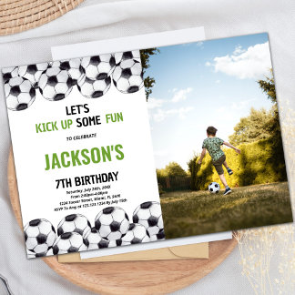 Invitaciones al cumpleaños del fútbol con foto