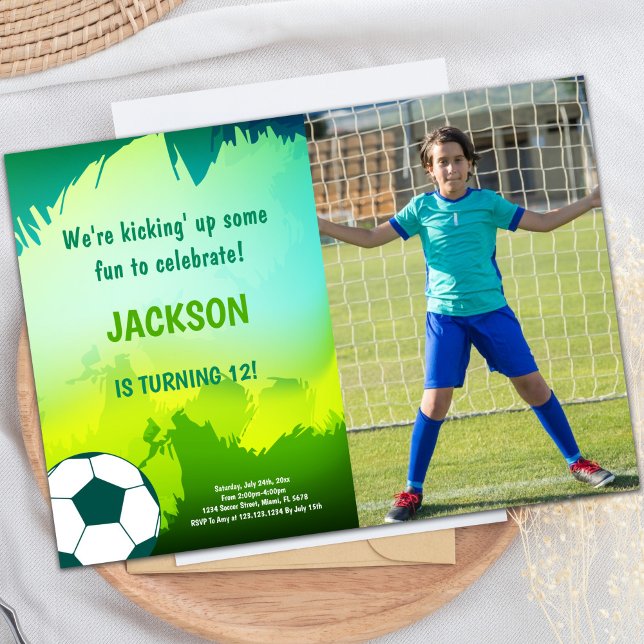 Invitaciones al cumpleaños del fútbol con foto (Soccer Birthday Invitations with photo)
