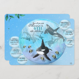 Invitaciones al cumpleaños del Globo de Nieve Orca