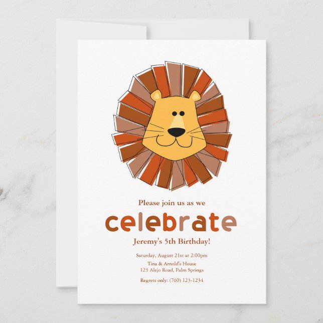 Invitaciones al cumpleaños del león (Anverso)