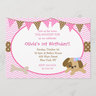 Invitaciones al cumpleaños del perro para el Chica