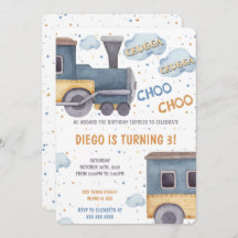 Invitaciones al cumpleaños del tren