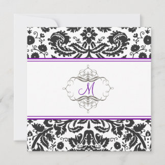 Invitaciones al damasco de encaje barroco/morado d