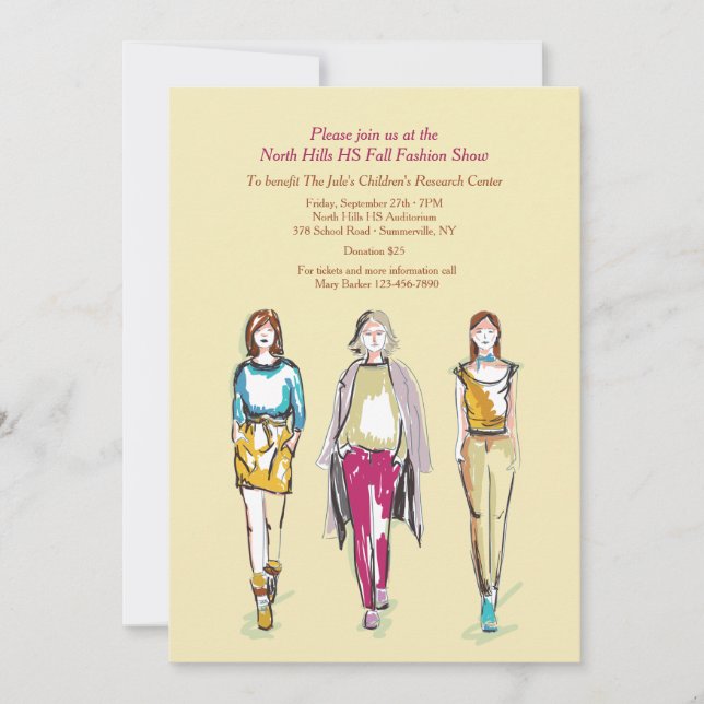 Invitaciones al desfile de moda (Anverso)