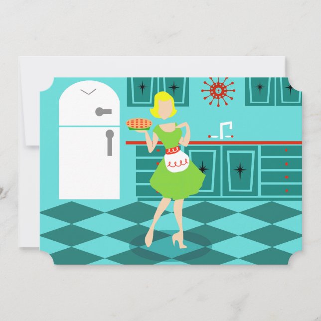 Invitaciones al Día de la Madre Retro de personali (Anverso)