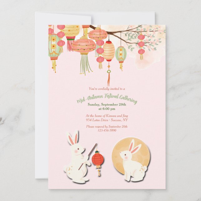 Invitaciones al Festival de Mediados de Otoño (Anverso)
