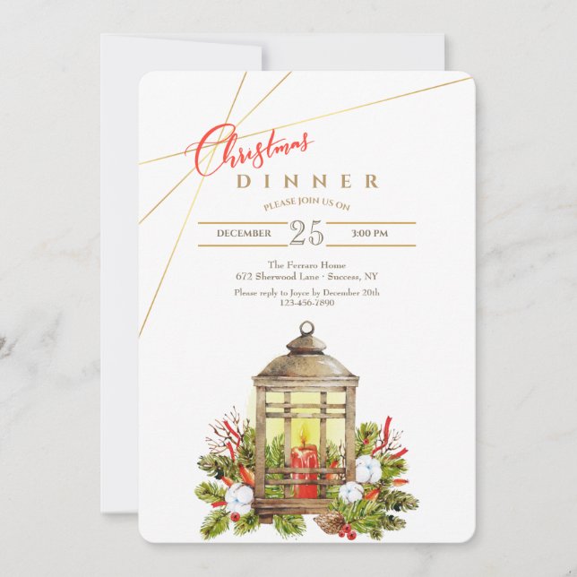 Invitaciones al Fiesta de la cena de la velas de N (Anverso)