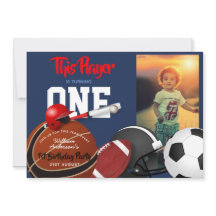 Invitaciones al fútbol de Béisbol por 1 cumpleaños