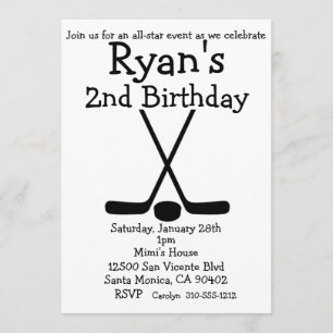 Invitaciones al Hockey sobre hielo de cumpleaños