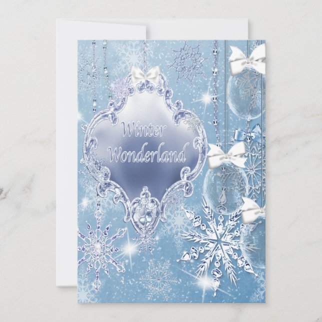 Invitaciones al invierno de Winter Wonderland (Anverso)