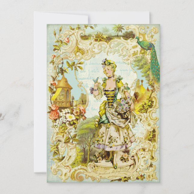 Invitaciones al jardín de mariposas Versailles (Anverso)