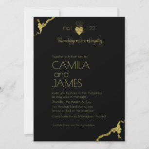 Invitaciones al monograma de Claddagh