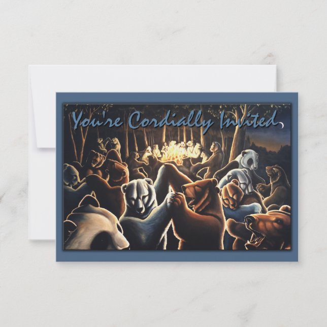 Invitaciones al oso Personaliza la tarjeta de arte (Anverso)