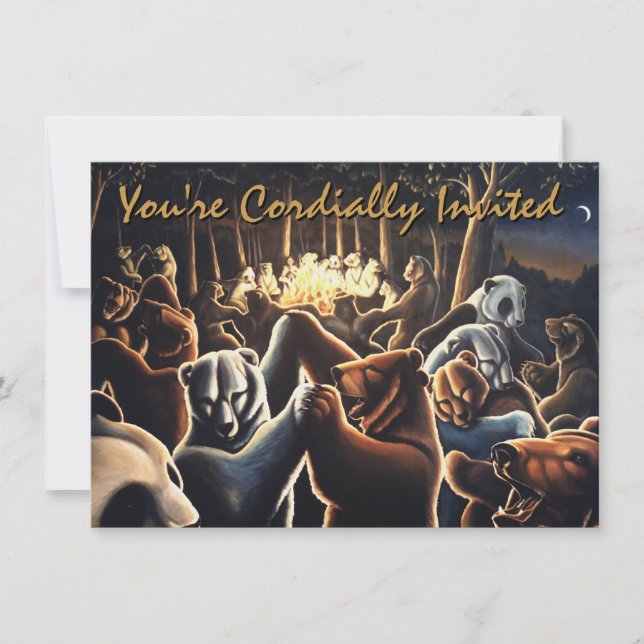 Invitaciones al oso Personaliza la tarjeta de arte (Anverso)