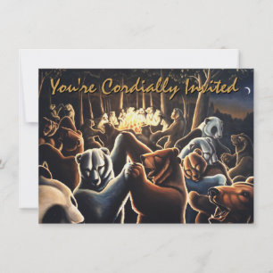 Invitaciones al oso Personaliza la tarjeta de arte