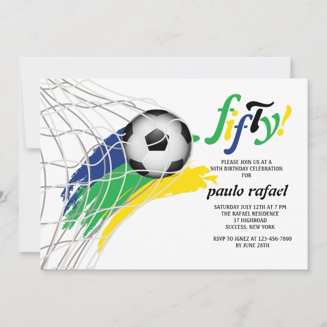 Invitaciones al partido de fútbol de gol (Anverso)