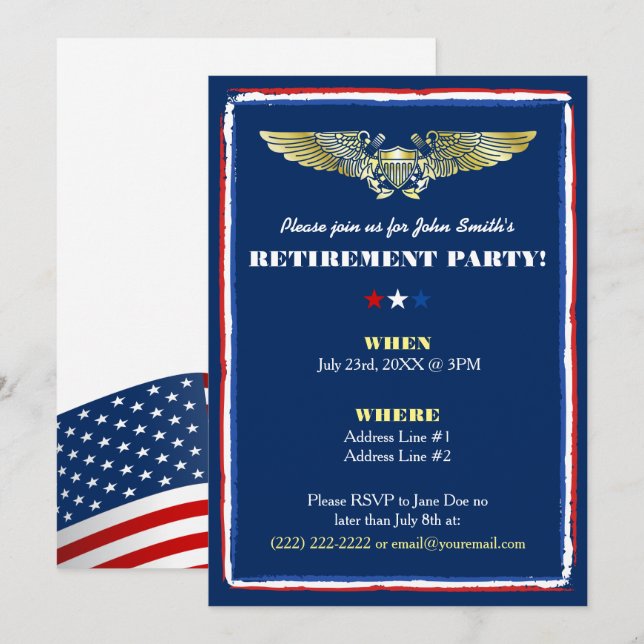 Invitaciones al Partido de Jubilación de la Fuerza (Anverso / Reverso)