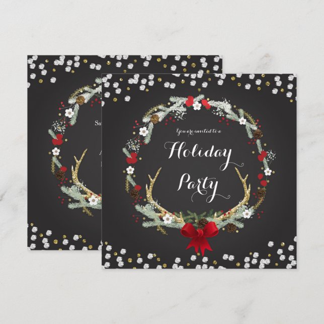 Invitaciones al partido de los Navidades rusos Ant (Anverso / Reverso)