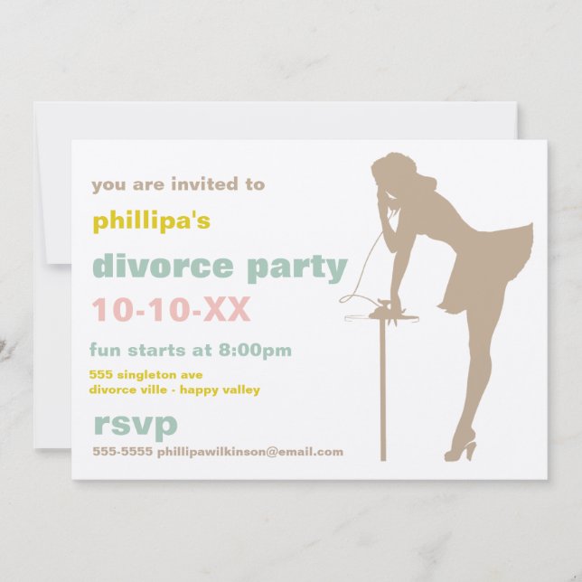 Invitaciones al partido del divorcio retro (Anverso)