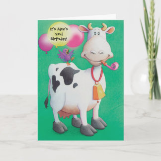 Invitaciones al personalizable bovino de cumpleaño