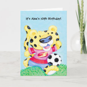 Invitaciones al personalizable de fútbol Kids leop