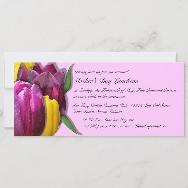 Invitaciones al Personalizado del almuerzo del Día (Anverso)