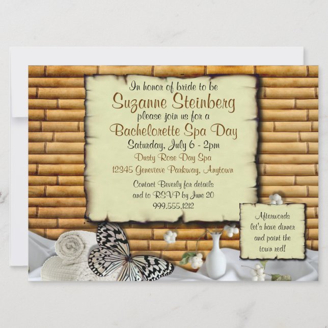 Invitaciones al Personalizado del Día de Bachelore (Anverso)