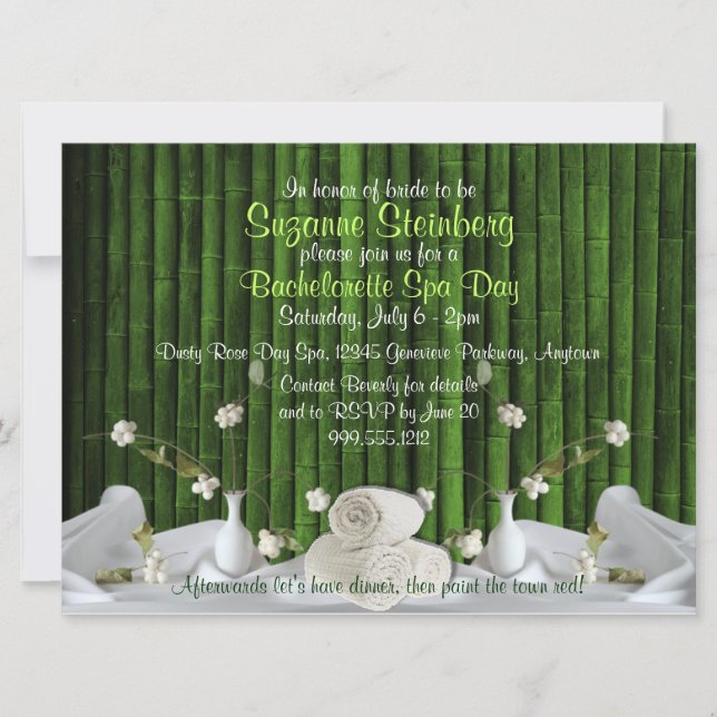 Invitaciones al Personalizado del Día de Bachelore (Anverso)