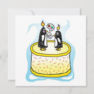 Invitaciones al Pingüino de Pastel de Cumpleaños