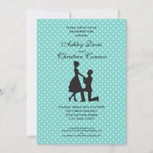Invitaciones al punto del polka azul