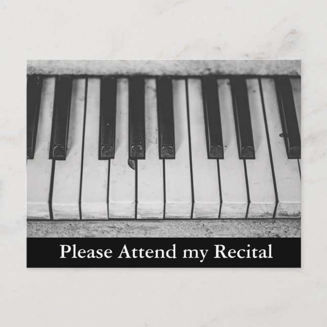 Invitaciones al Recital Musical Piano Recital (Anverso)