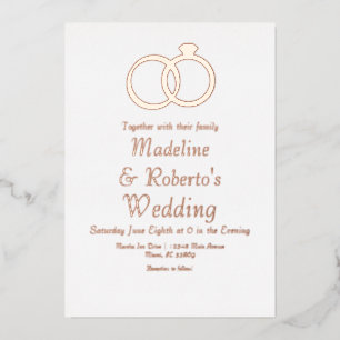 Invitaciones al Relieve metalizado de Boda de los 