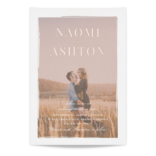 Invitaciones al Relieve metalizado Rosa de Oro y B